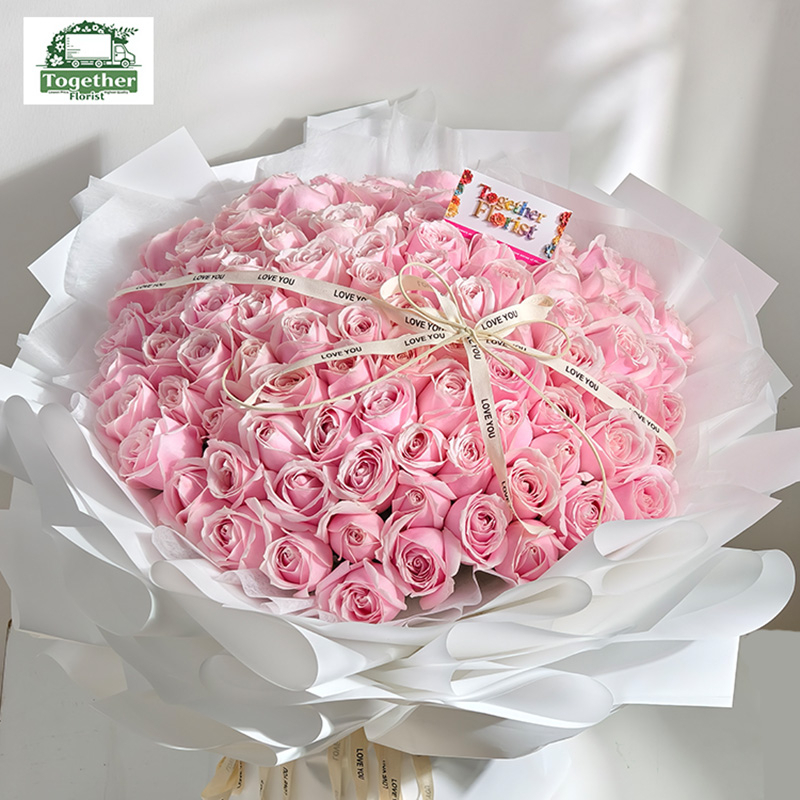 99枝粉色玫瑰花束 fl0000-XH0202