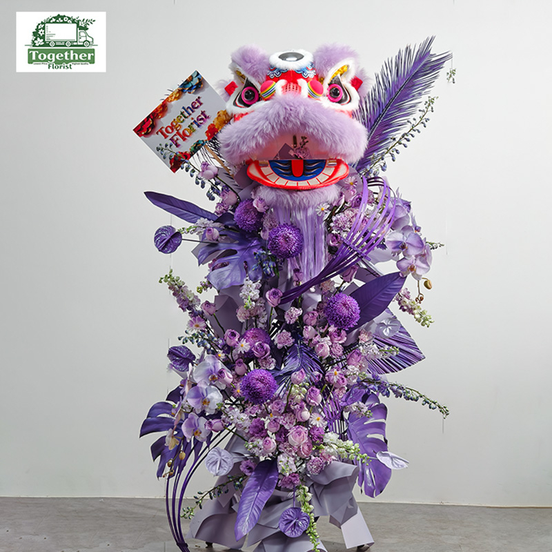 紫色醒獅花籃 fl0000-HL0007