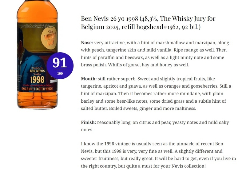 Ben Nevis 26 yo 1998-2025 Refill Hogshead #1562 Whisky Jury 48.3%