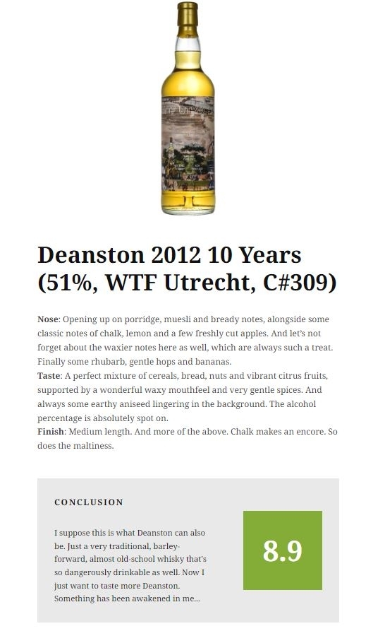 (Black Friday優惠)  Deanston 10 yo 2012-2023 Ex Ben Nevis Hogshead #374 WTF Utrecht 51%