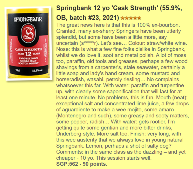 Springbank 12 yo 2021 Cask Strength Batch 23 55.9%