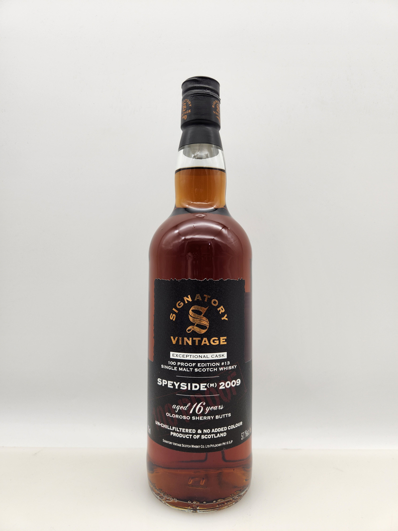 Speyside (M) 16 yo 2009-2025 Oloroso Sherry Butts Signatory 100 Proof #13 Exceptional Cask 57.1%