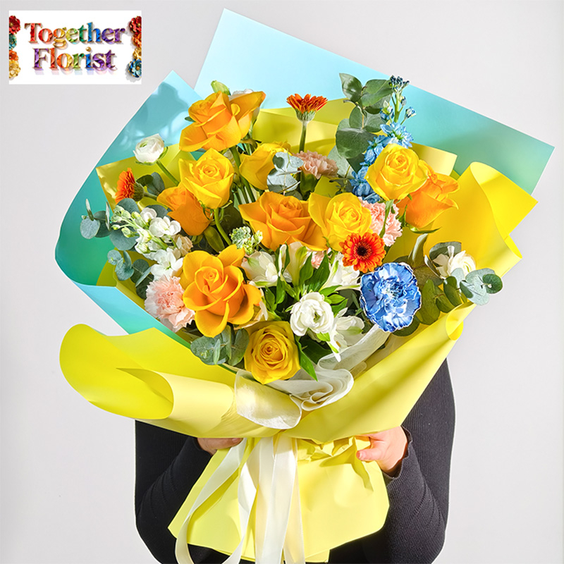 輝煌玫瑰混搭浪漫沙灘玫瑰，洋牡丹花束 fl0000-XH0244