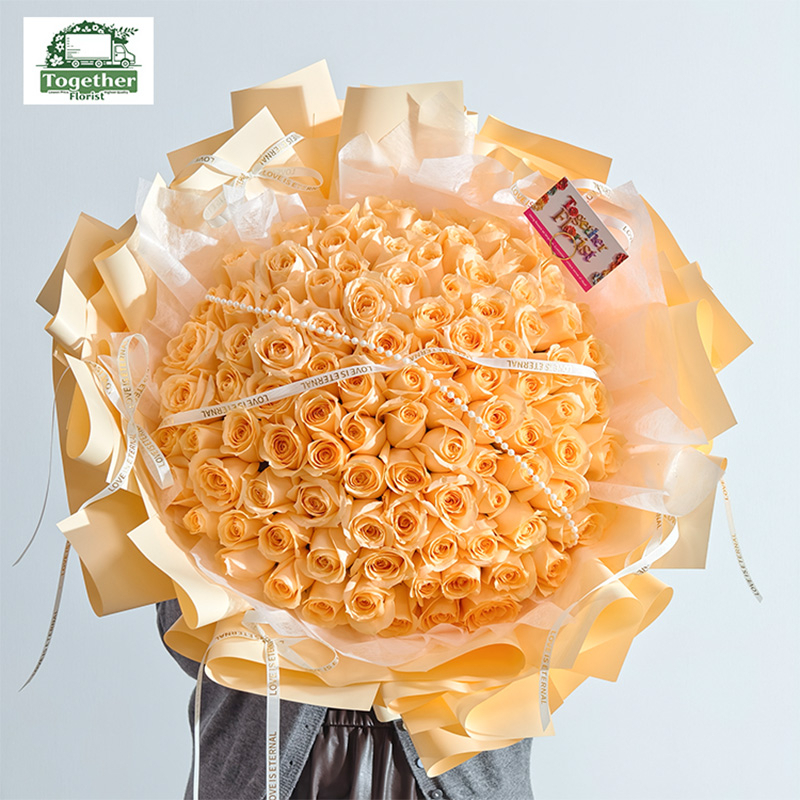 99枝香檳玫瑰花束fl0000-XH0237
