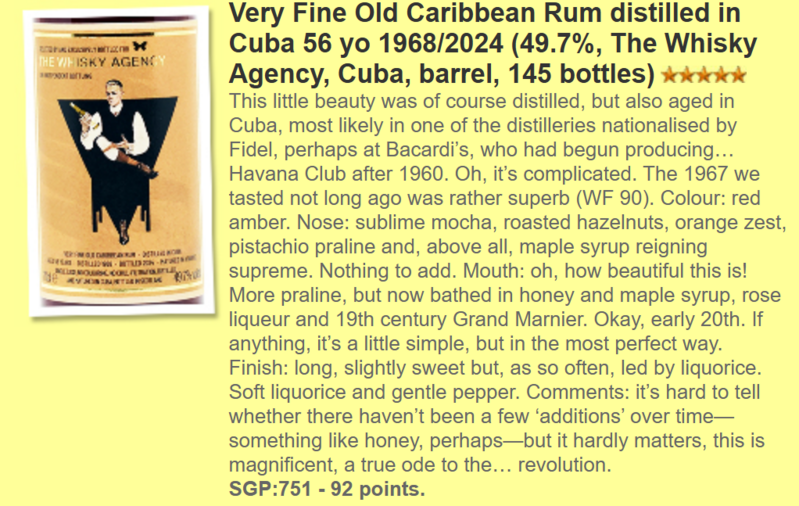 Cuba Rum 56 yo 1968-2024 TWA The Whisky Agency 49.7%