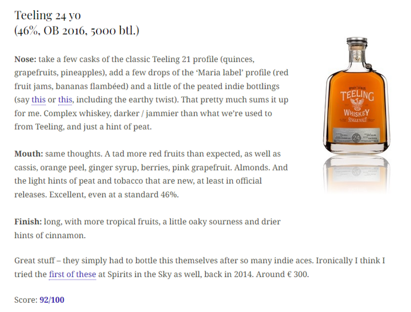 Teeling 24 yo Vintage Reserve Collection Sauterne & Bourbon Cask 46%