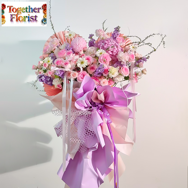 牡丹菊混搭繡球，洛神玫瑰花籃 fl0000-HL0008