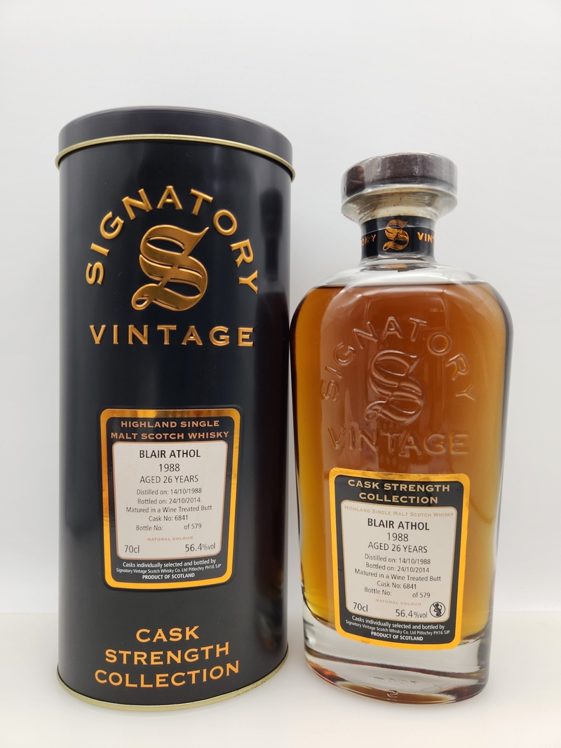 Blair Athol 26 yo 1988-2014 Wine Treated Butt #6841 Signatory 56.4%