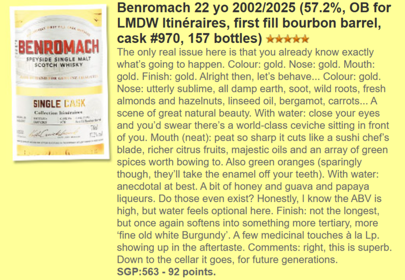 Benromach 22 yo 2002-2025 1st Fill Bourbon Barrel #970 LMDW 57.2%