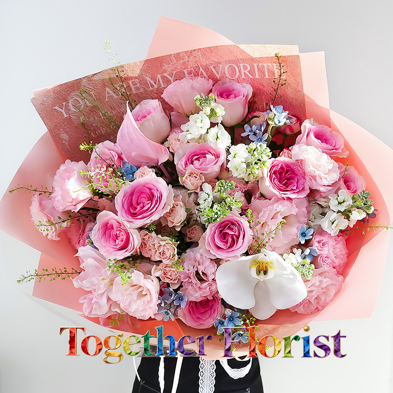 蝴蝶蘭混搭玫瑰花束fl0000-XH0018 情人節精選款式，無附加收費