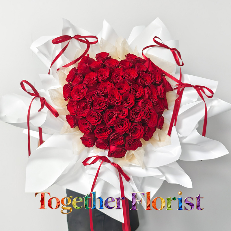 52枝紅色玫瑰花束fl0000-XH0105 情人節精選款式，無附加收費