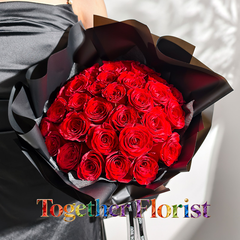 33枝紅色玫瑰花束fl0000-XH0158 情人節精選款式，無附加收費
