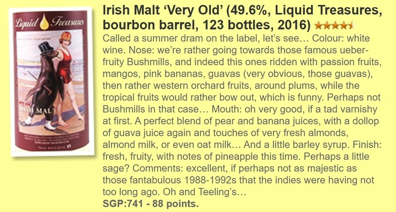 Very Old Irish Malt 2016 Bourbon Barrel Liquid Treasures 49.6%