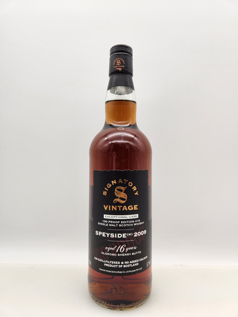 Speyside (M) 16 yo 2009-2025 Oloroso Sherry Butts Signatory 100 Proof #15 Exceptional Cask 57.1%