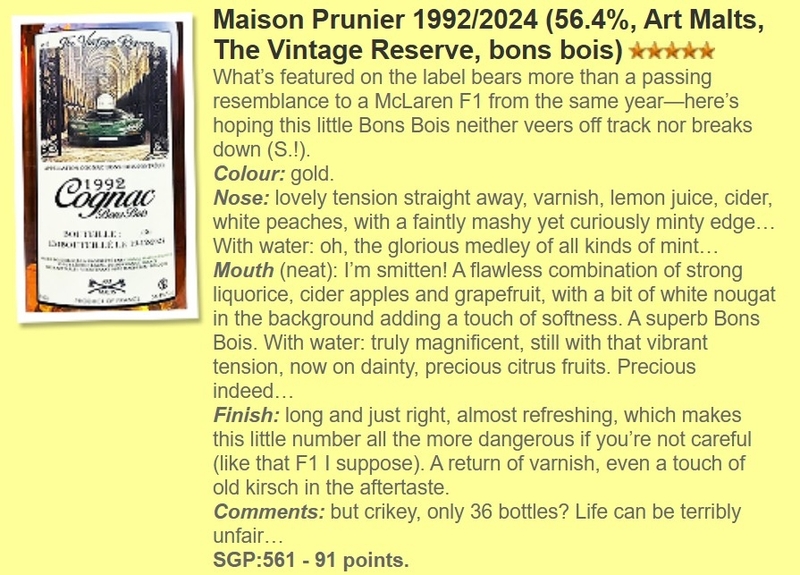 (3月優惠) Prunier 32 yo 1992-2024 Bons Bois Cognac Art Malts 56.4%
