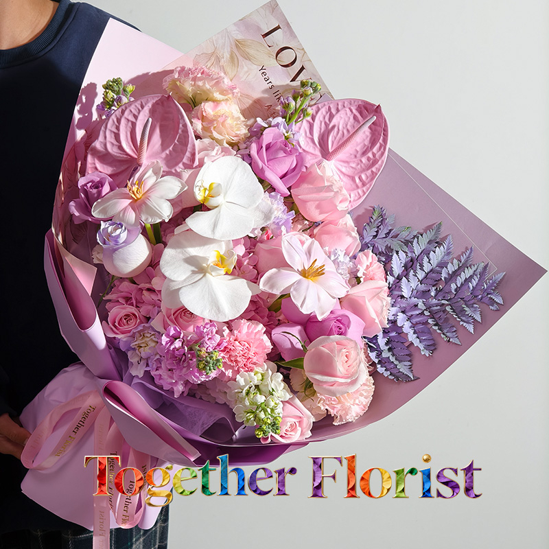 鬱金香混搭蝴蝶蘭，繡球花束 fl0000-XH0311