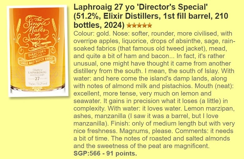 ( 3月優惠 ) Laphroaig 27 yo 2024 1st Fill Bourbon Barrel Director's Special 51.2%