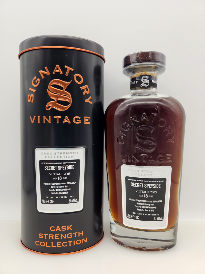 Secret Speyside ( Macallan ) 18 yo 2005-2024 #DRU 17-A106#45 1st Fill Sherry Butt Signatory LMDW 57.6%