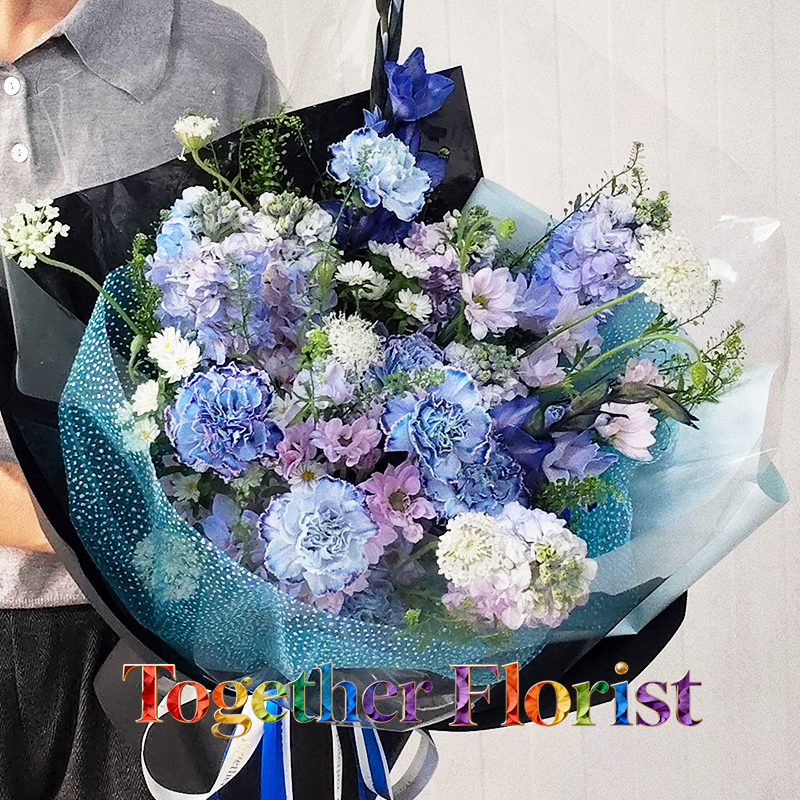紫羅蘭混搭劍蘭，康乃馨花束fl0000-XH0337