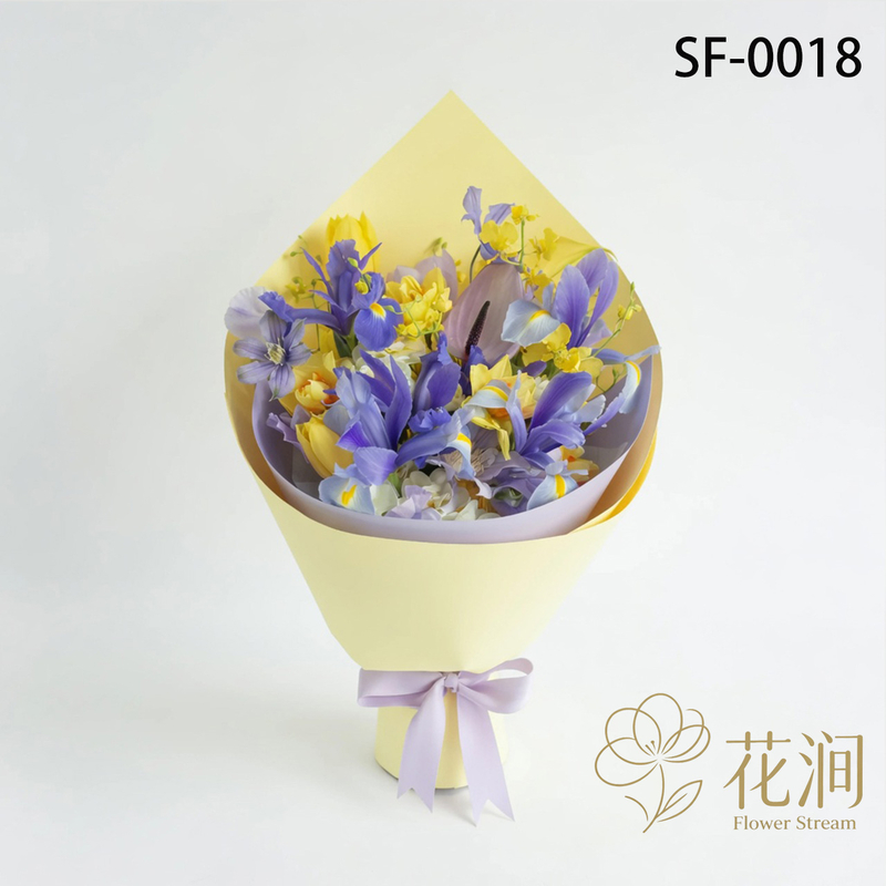 鐵線蓮混搭鳶尾，鬱金香花束fl00028-SF-0018