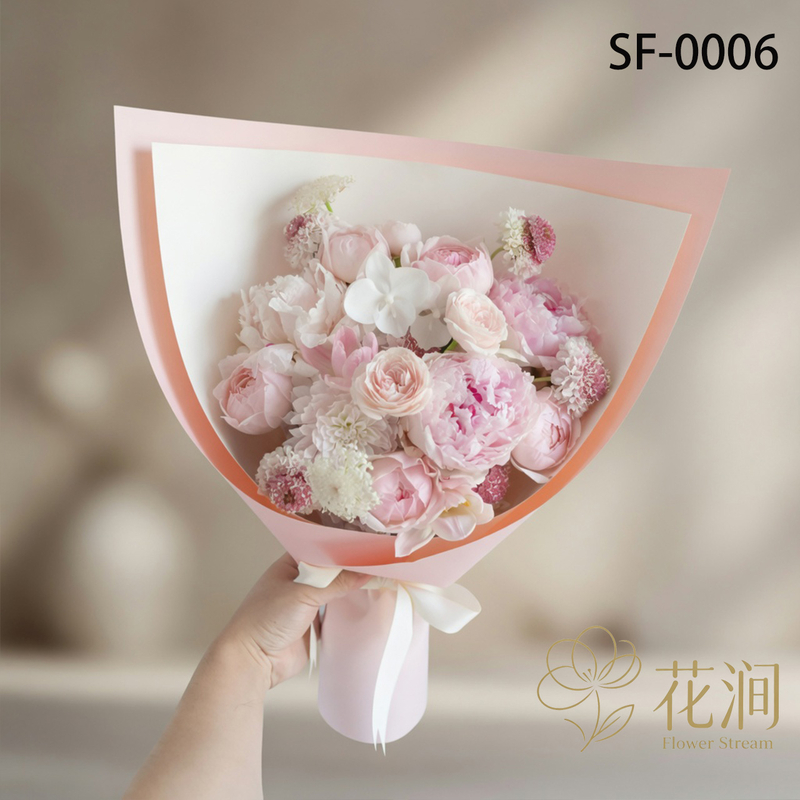 芍藥混搭大麗花，蝴蝶蘭花束fl00028-SF-0006
