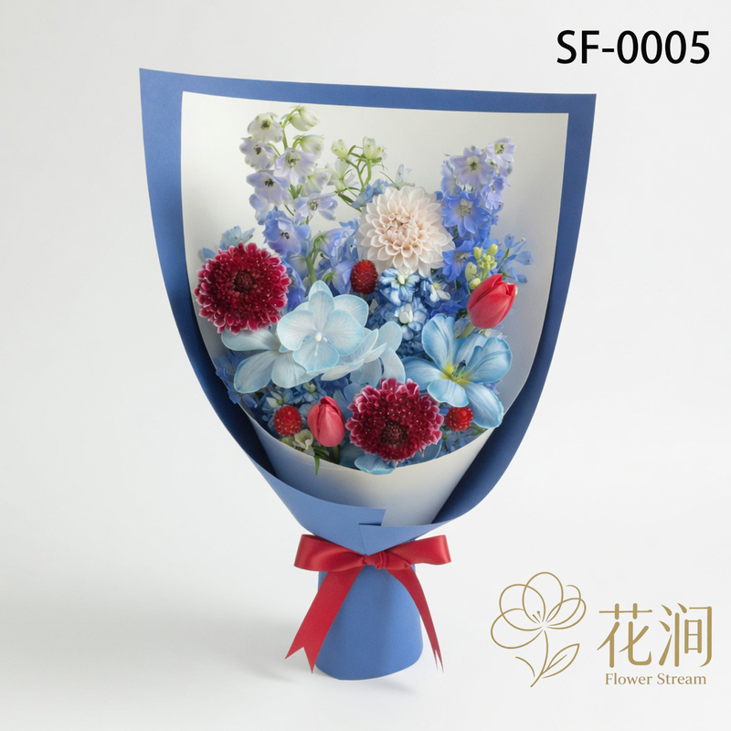 蝴蝶蘭混搭鬱金香，大麗花花束fl00028-SF-0005