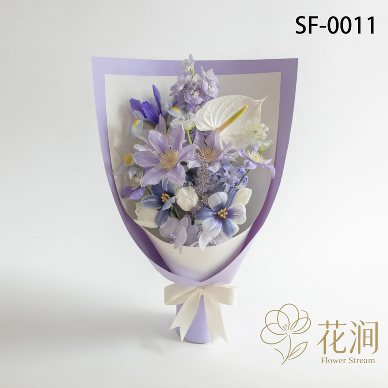 鬱金香混搭鐵線蓮，鳶尾花束fl00028-SF-0011