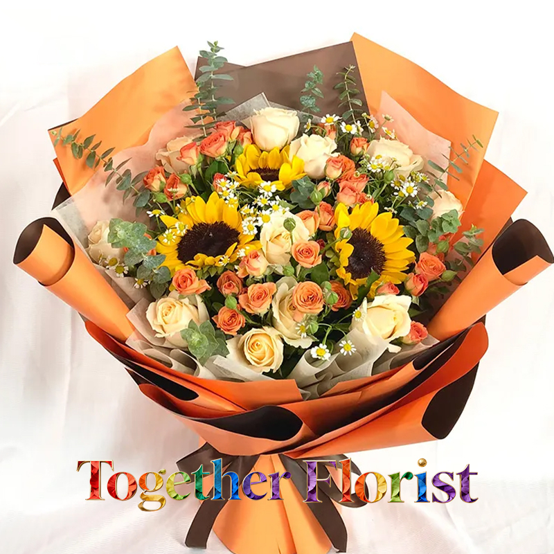 向日葵混搭玫瑰花束(fl00026-0088)