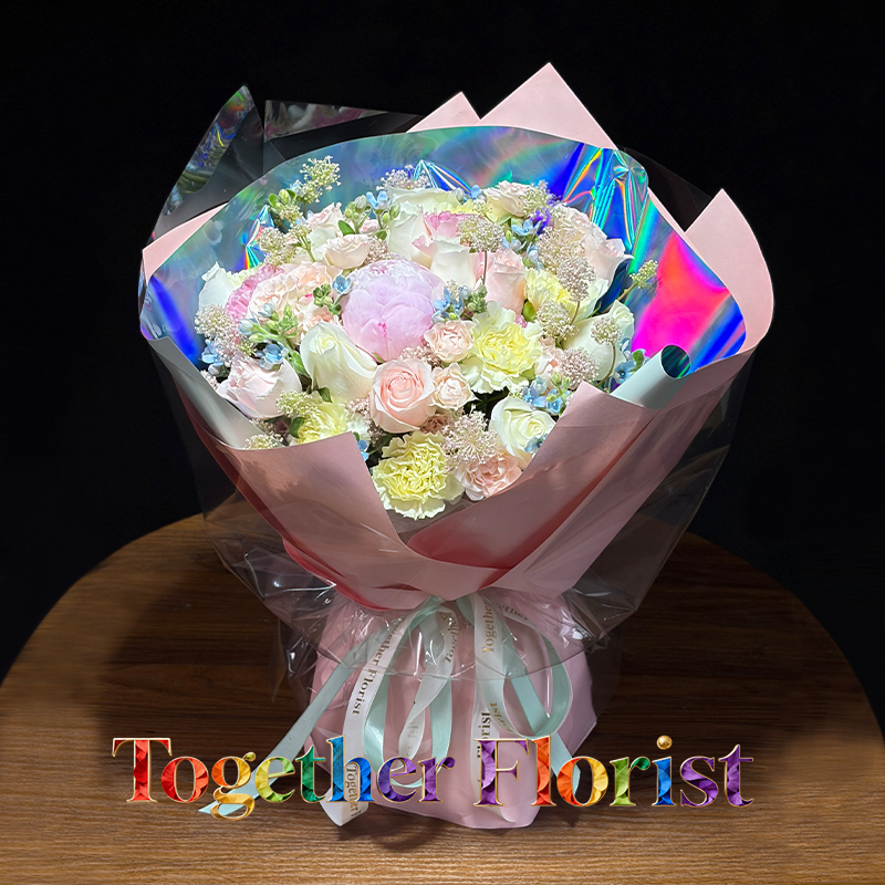 現貨-芍藥混搭玫瑰，康乃馨花束fl0000-DB0011-260615